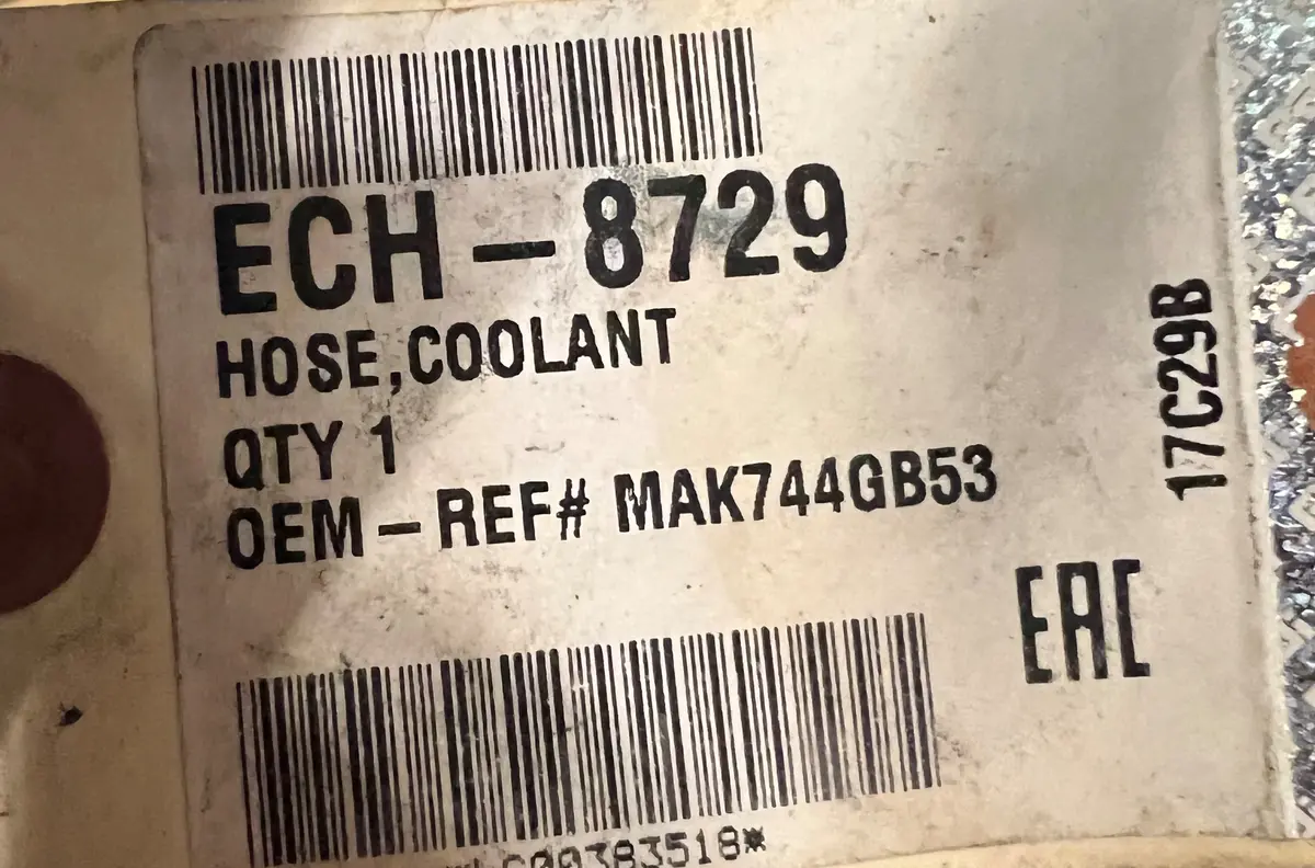 Ech-8729 Coolant Hose Pai Mack 1