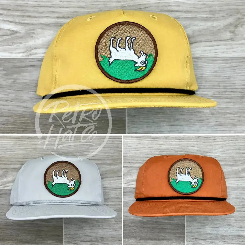 Fainting Goat Patch On Smoke Gray Retro Rope Hat 1