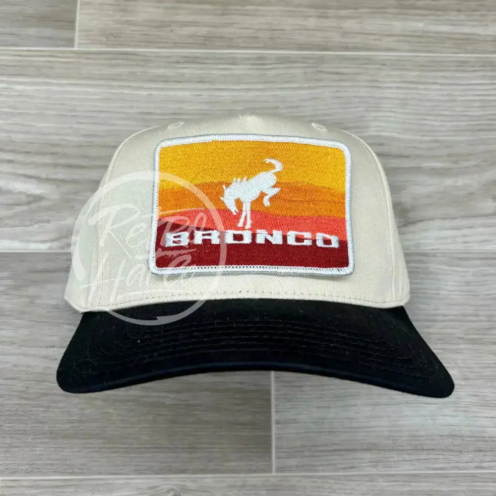 Ford Bronco Patch On Natural/Black Retro Hat 1