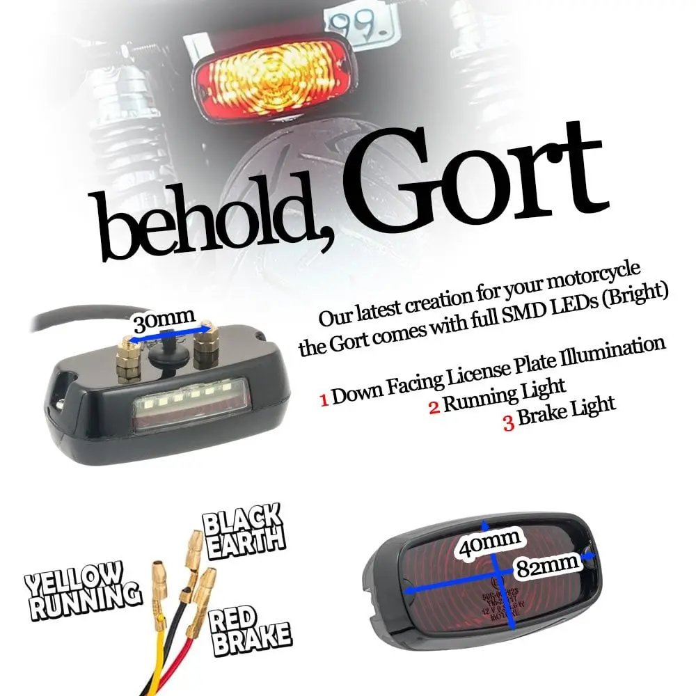 Motone Gort Led Tail Light - Gloss Black 2