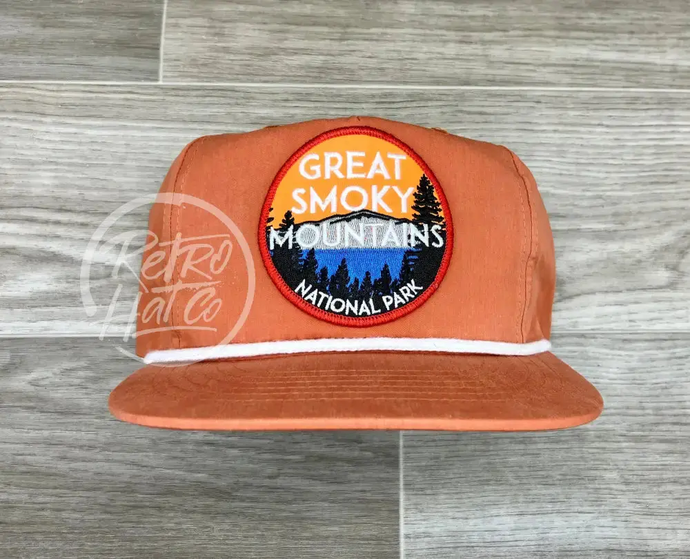 Great Smoky Mountains Nat’L Park (Red Border) On Orange Poly Rope Hat 1