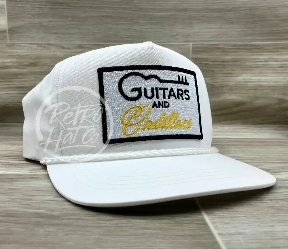 Guitars & Cadillacs On White Classic Rope Hat 1