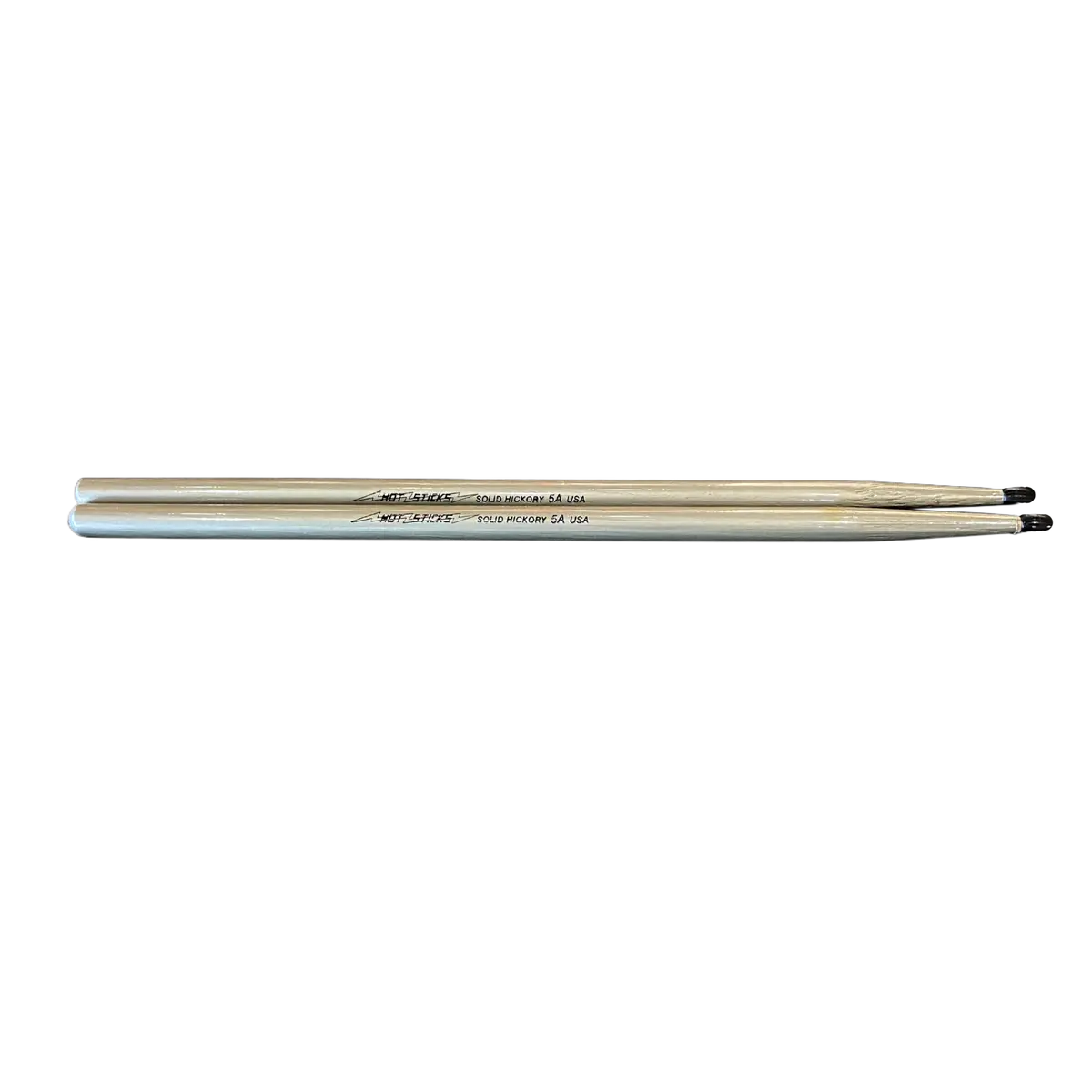 Hot Sticks - Silver Finish - Solid Hickory 5A Usa W/Nylon Tip (1 Pair) 1