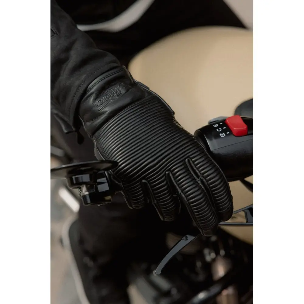 Motone Jaeger - Motorcycle Riding Gloves - Aniline Leather - Black 3