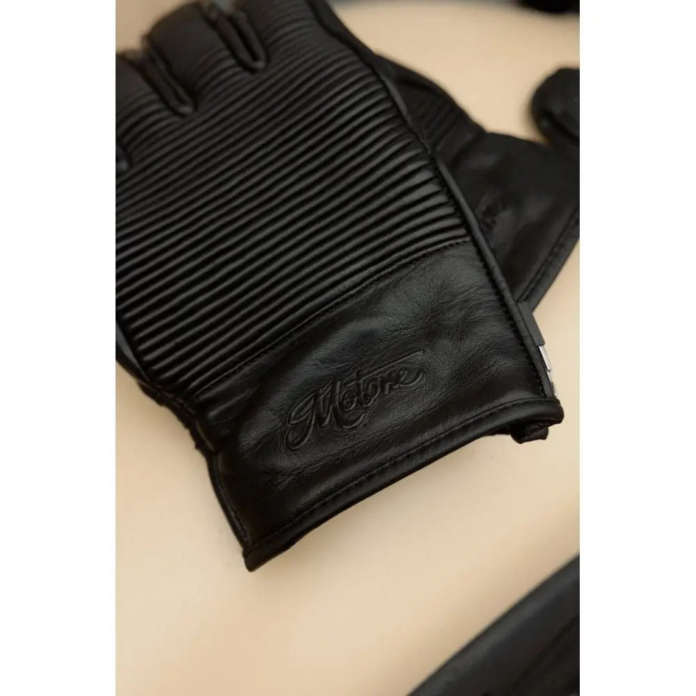 Motone Jaeger - Motorcycle Riding Gloves - Aniline Leather - Black 2