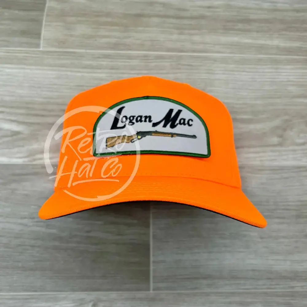Logan Mac Rifle Patch On Hunters Orange Retro Hat 1
