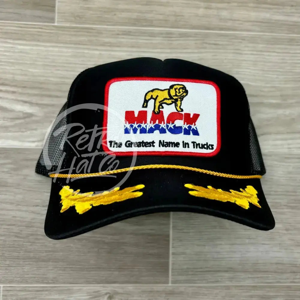 Mack Trucks Patch On Black Meshback Trucker W/Scrambled Eggs 1