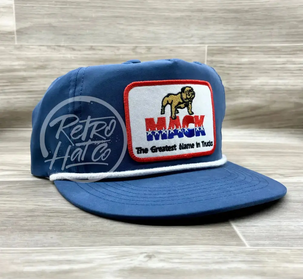 Mack Trucks Patch On Blue Poly Rope Hat 1