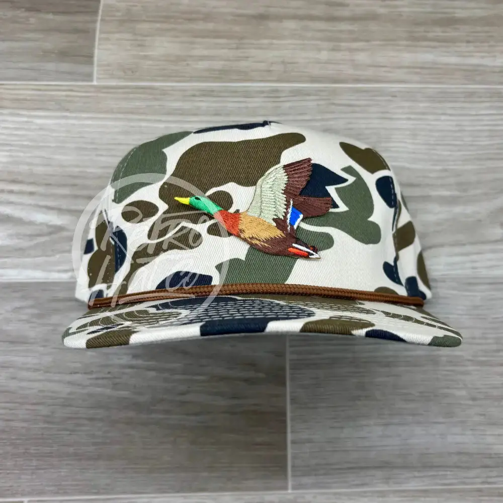 Mallard On Beige Old School / Duck Camo Rope Hat 1