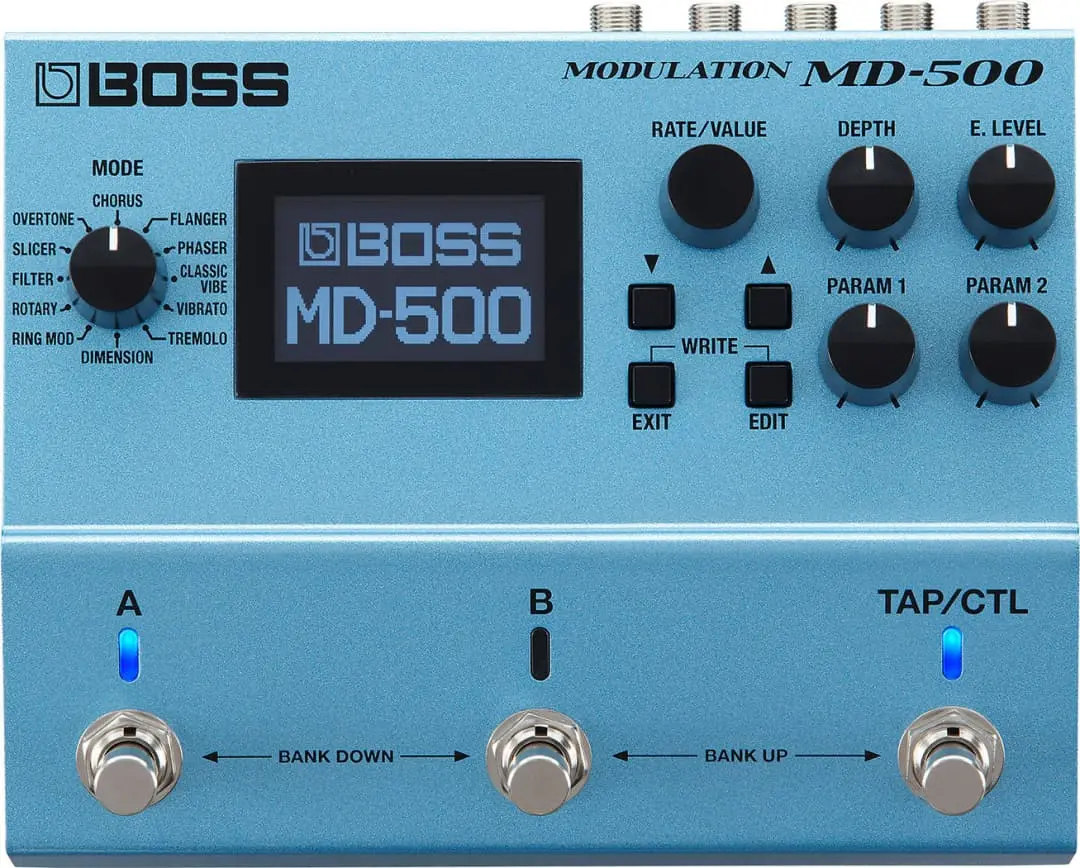 Boss Md-500 Modulation - 12 Mode Multi Effects Pedal - Blue Finish 1