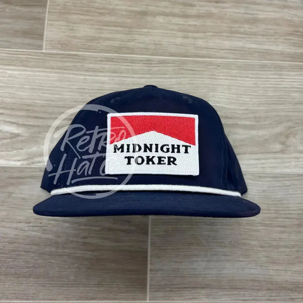 Midnight Toker Patch On Navy Blue Retro Rope Hat 1