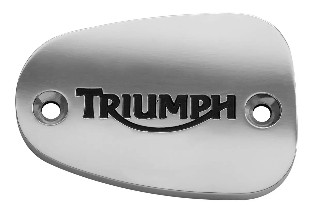 Motone Billet Brake Fluid Reservoir Master Cylinder Cap - Triumph Logo - Polished 1