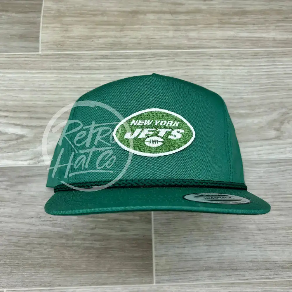 New York Jets Oval Patch On Green Classic Rope Hat 1