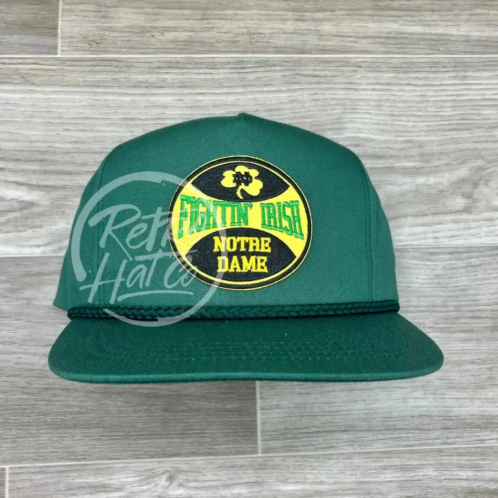 Notre Dame Fighting Irish (Clover) On Green Classic Rope Hat 1