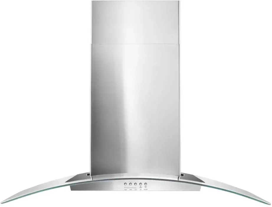 Whirlpool Wvw51uc0fs 30 Inch Concave Glass Wall Mount Range Hood With 400 Cfm 1