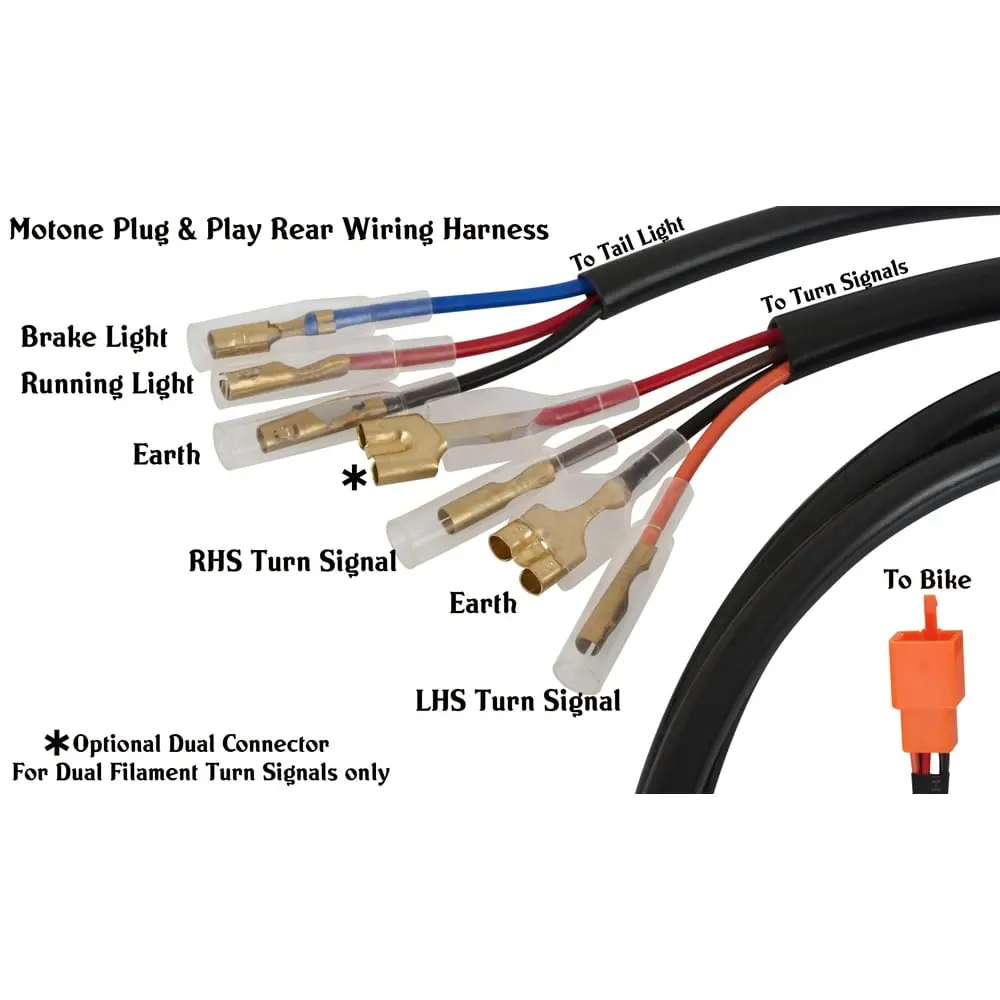 Motone Plug And Play Rear Harness - 2001 - 2015 Bonneville, Scrambler And Thruxton 2