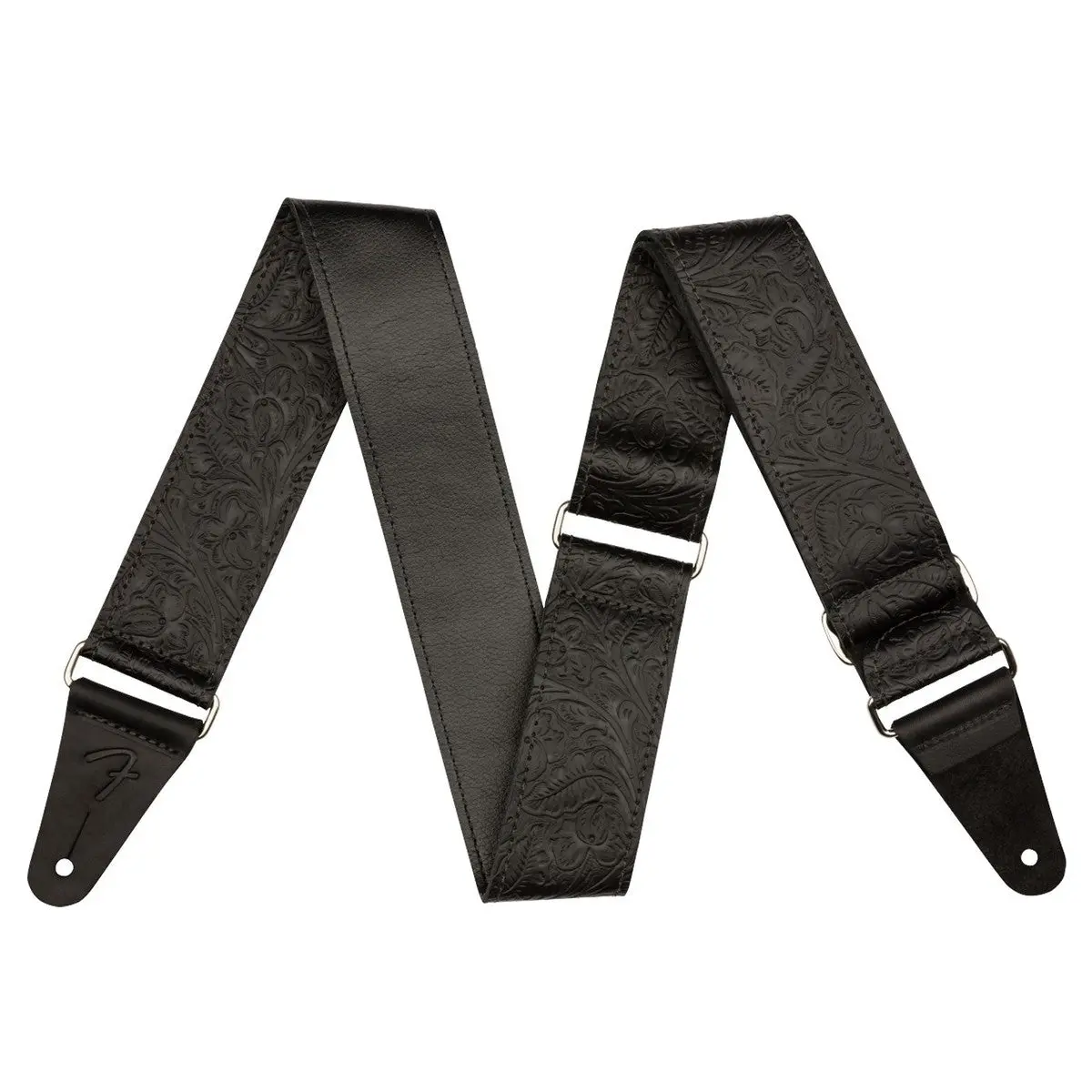 Fender - Tooled Leather Strap - Black 2" 1