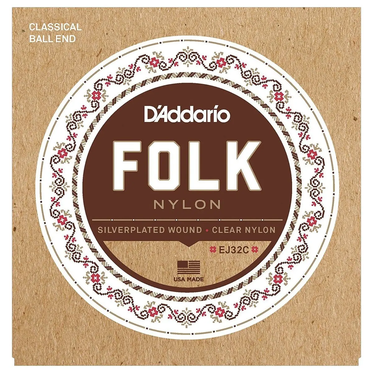 D'addario Folk Acoustic Guitar Strings - Normal Tension Ball End - Ej32c - .028-.045 (1 Pack) 1