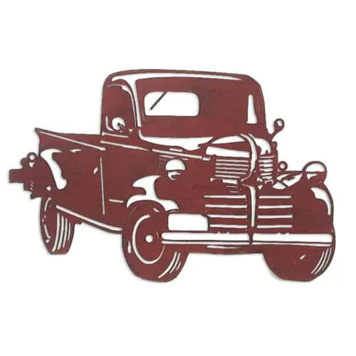 Rustic Wall Art - Vintage Red Farm Truck 1