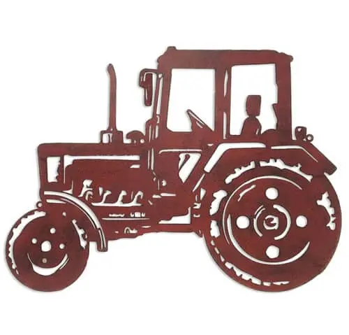 Rustic Wall Art - Red Tractor 1