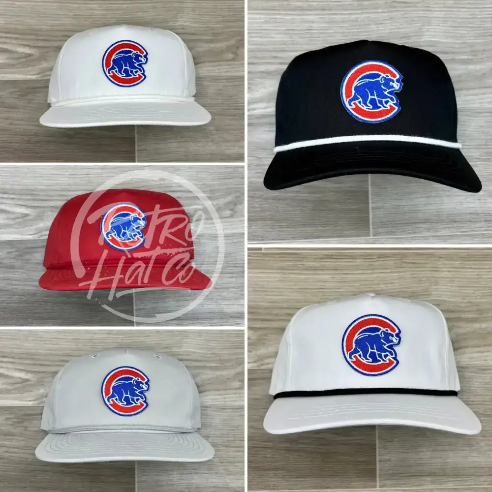 Retro Chicago Cubs Patch On Retro Rope Hat 1