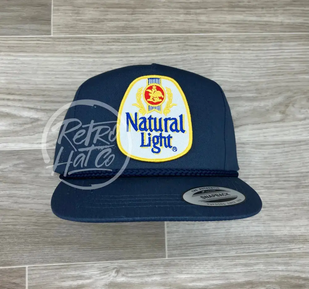 Retro Gold Natural / Natty Light Beer Patch On Classic Rope Hat 1
