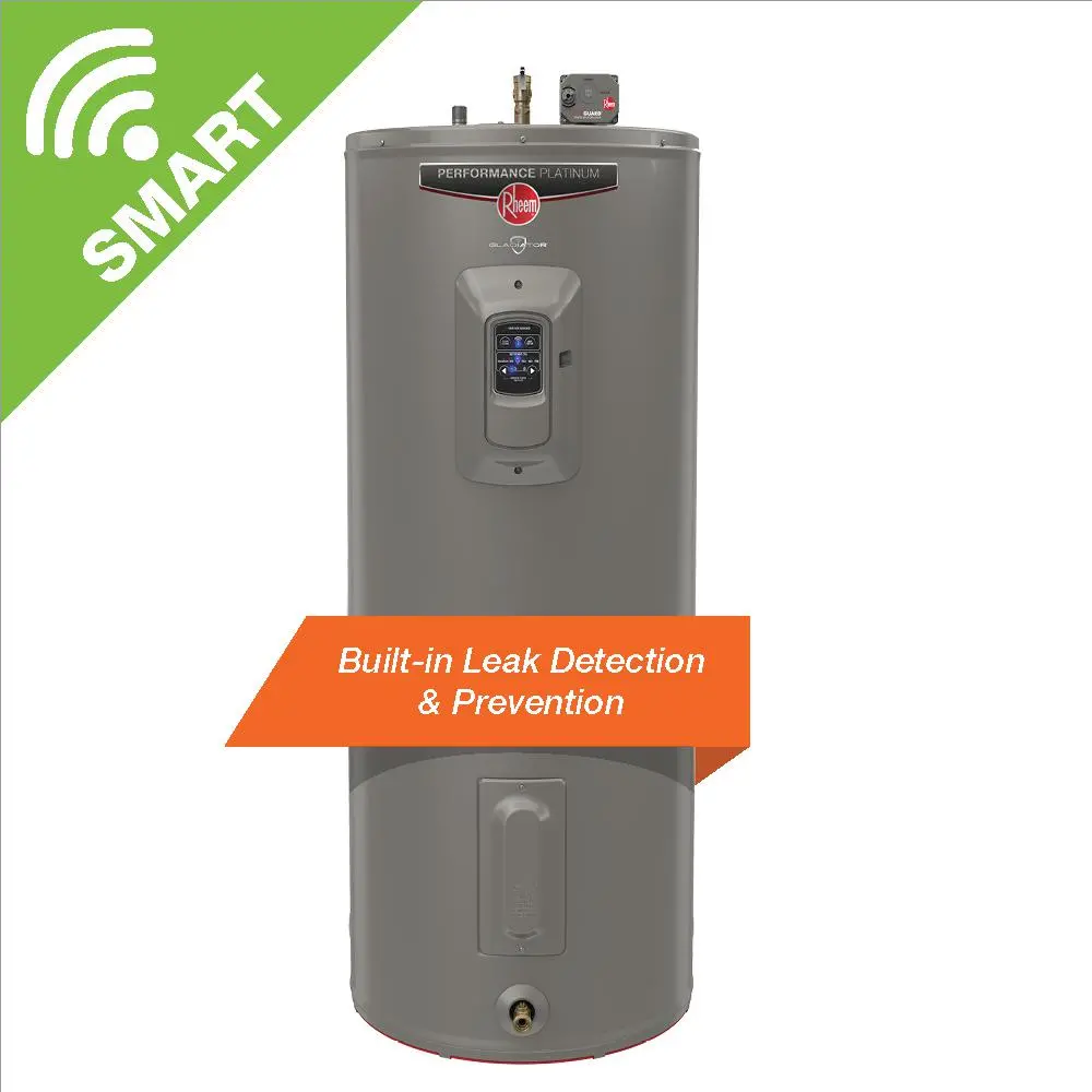 Rheem, Xe55t12cs55u0, 55-Gallon (57T X 22.25W) 240V, Gladiator 5500/5500-Watt Smart Electric Water Heater With Leak Detection And Auto Shutoff Store Pickup Only 1