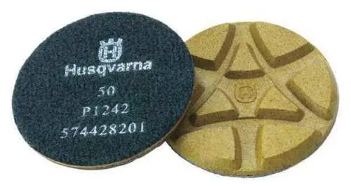 Husqvarna Polishing Pads, 50 Grit 3 In P1242 574458201 A97946 1