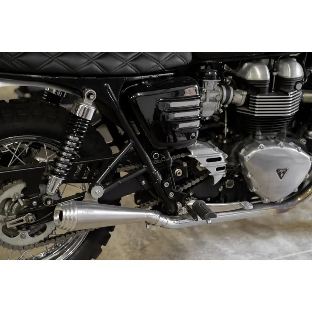 Motone Saturn V Slip Ons - Brushed - 2001-2015 Triumph Bonneville 2
