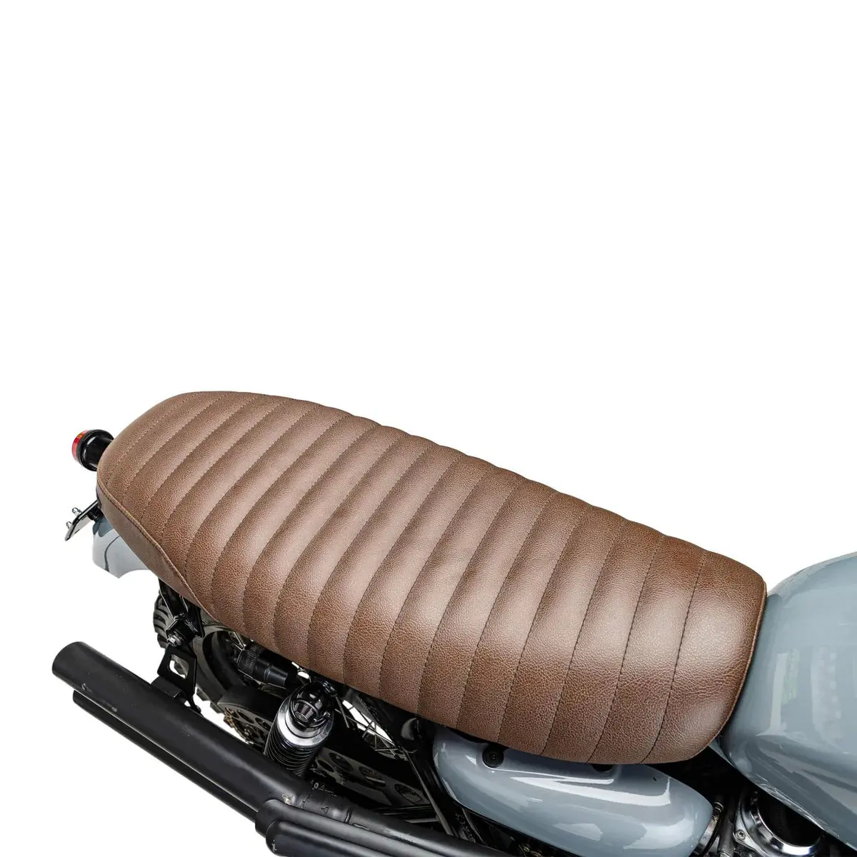 British Customs Slammer Tuck And Roll Gel Seat - Brown - 2001-2015 Triumph Bonneville, Thruxton, Scrambler 2