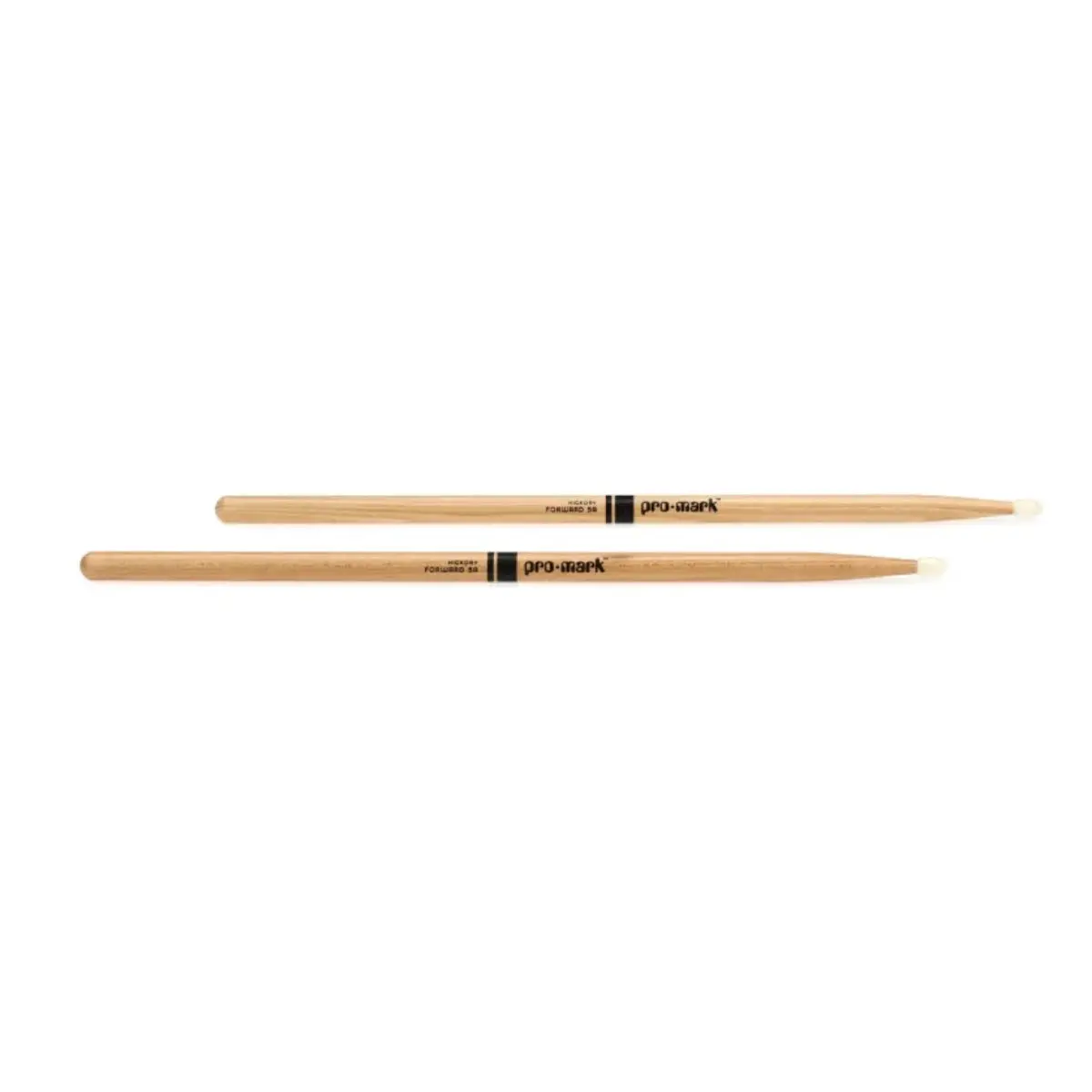 Promark - Hickory Forward 5A Nylon Tip Drum Sticks (1 Pair) 1