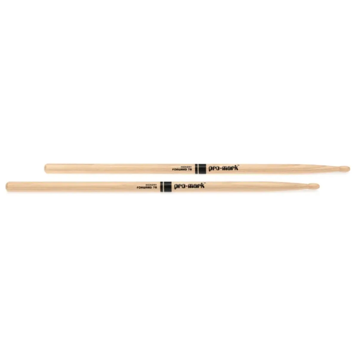 Promark Hickory Forward 7A Drumsticks - Wood Tip (1 Pair) 1