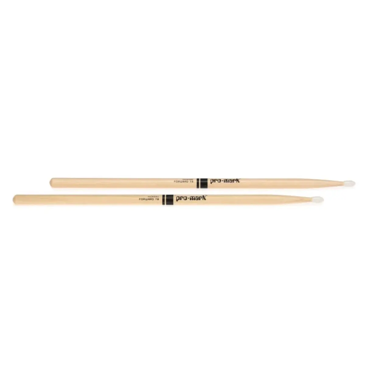 Promark - Hickory Forward 7A Drum Sticks - Nylon Tip (1 Pair) 1