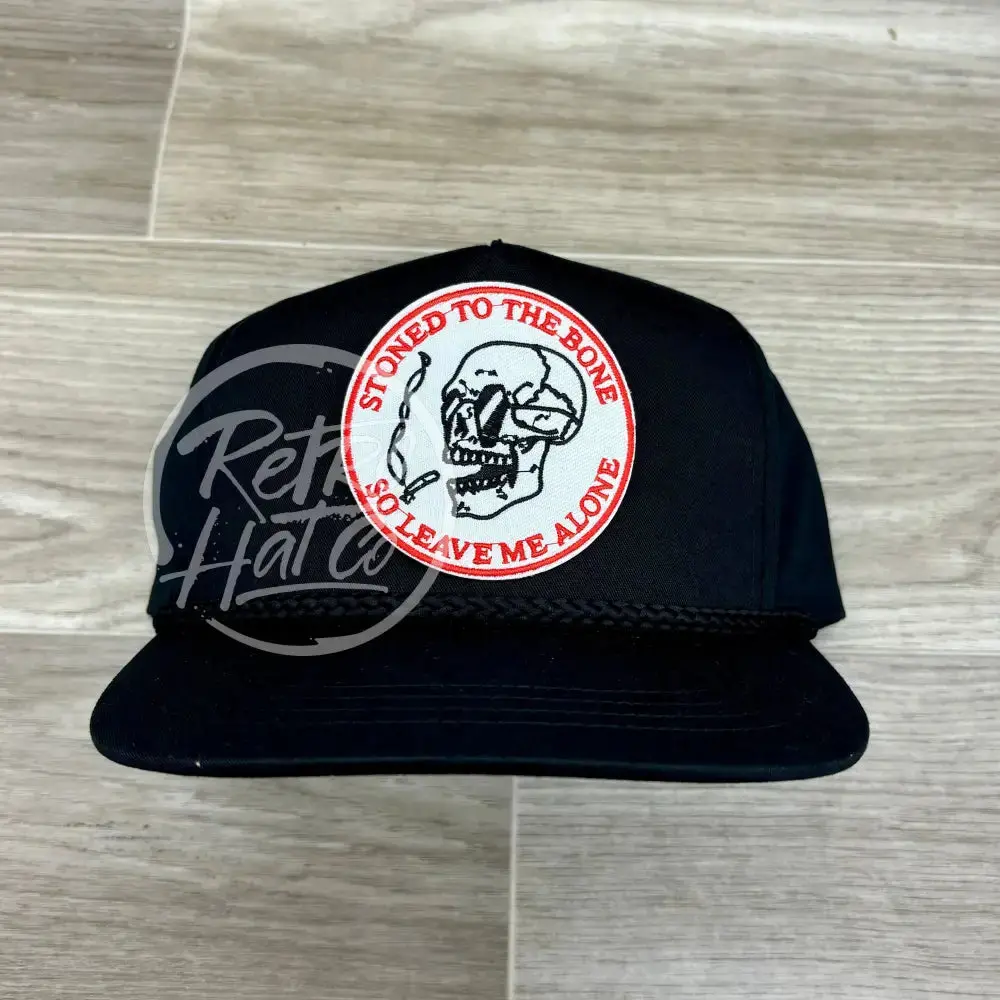 Stoned To The Bone Patch On Black Classic Retro Rope Hat 1