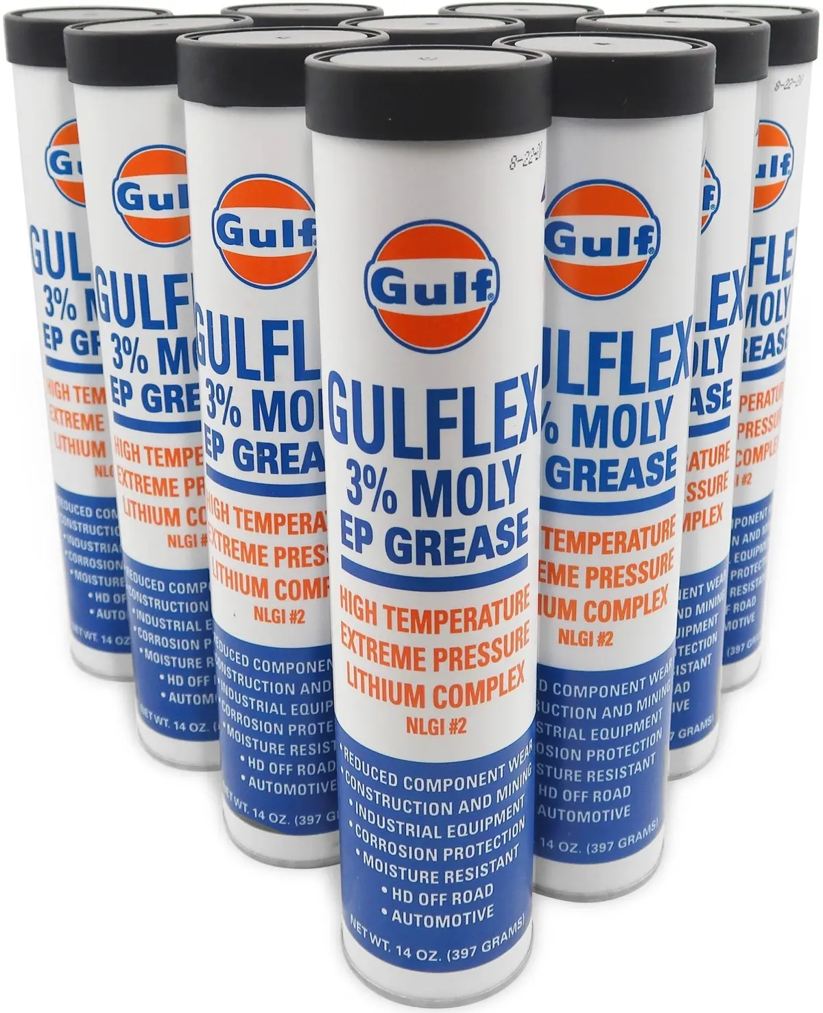 Gulflex Hi-Temp, Ep, Nlgi 2 Grease, Case Of 10, 14 Oz Cartridges| Gulf14case 1