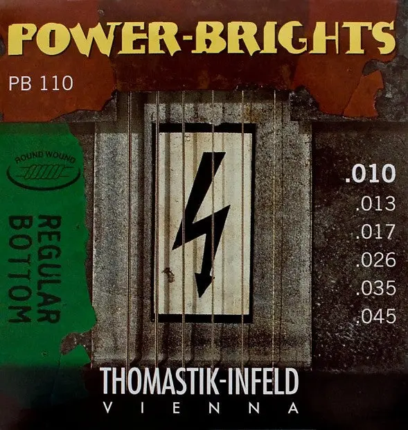 Thomastik-Infeld Pb110 Power-Brights Electric Guitar Strings - .010-.045 Medium-Light 1