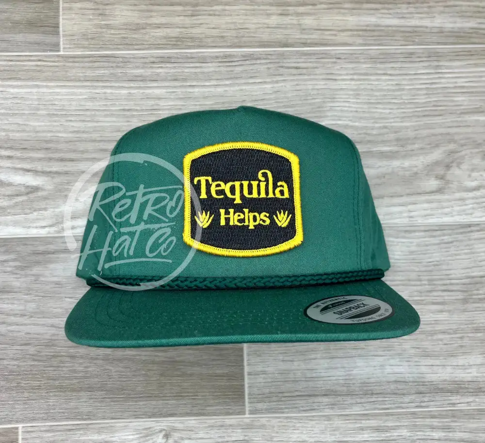 Tequila Helps On Green Classic Rope Hat 1