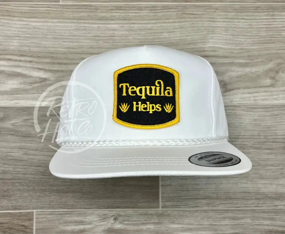 Tequila Helps On White Classic Rope Hat 1