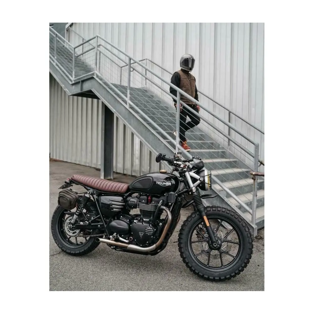 Motone The Viper- Low Profile Skinny Ribbed Seat - Tobacco Brown - 2016+ Triumph Classics 2