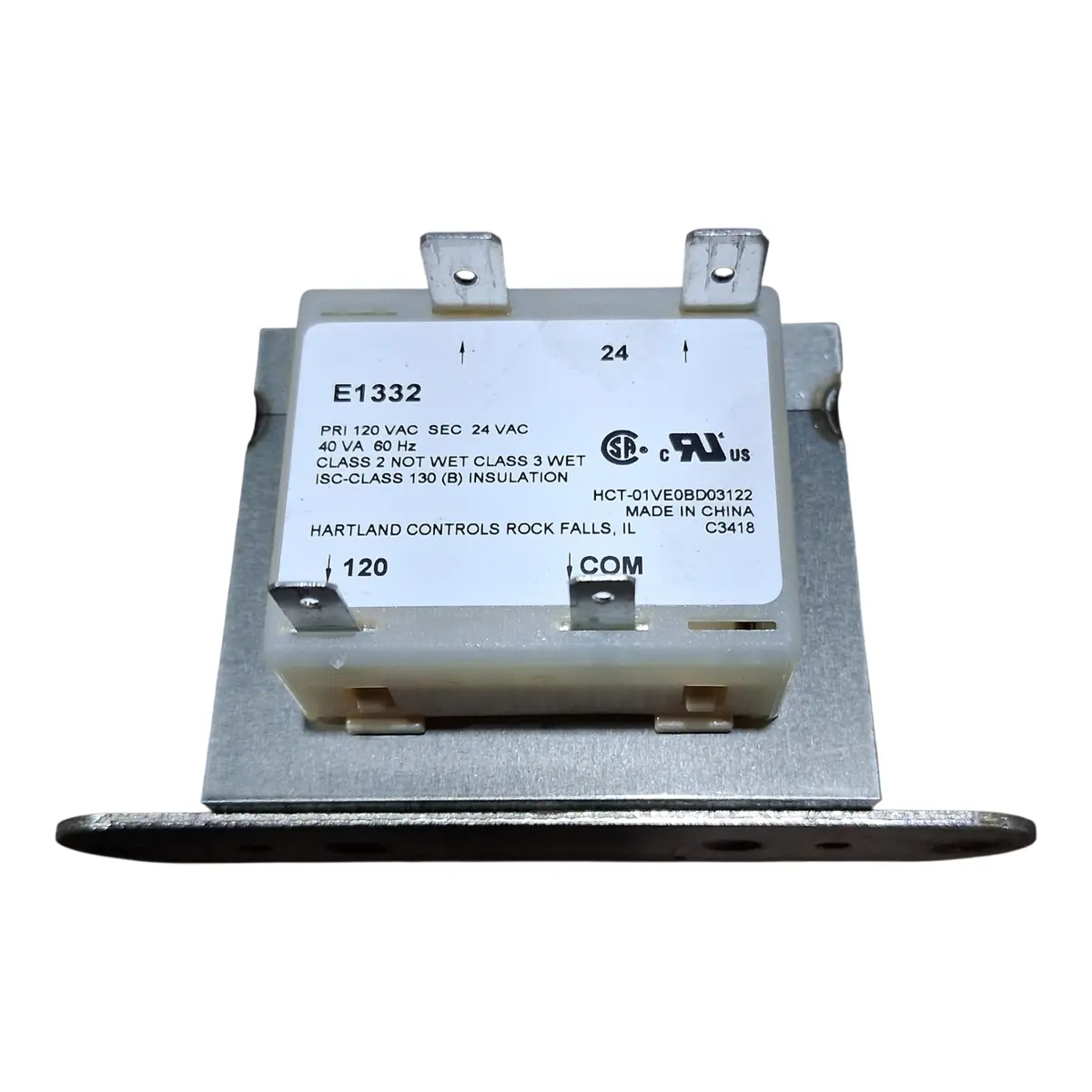 Hartland, E1332, Transformer, 40V, 60Hz, Class 2 1