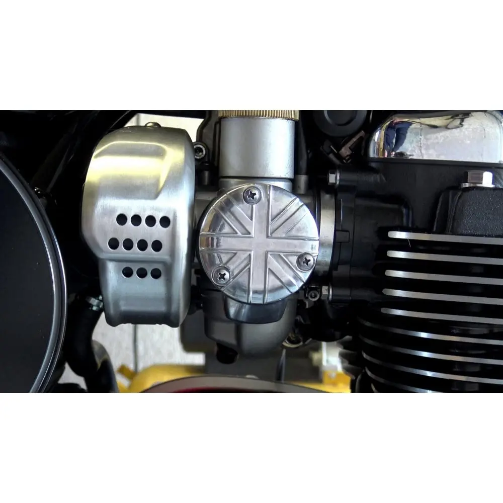 Motone Throttle Body Side Cover - Union Jack - Polished 2