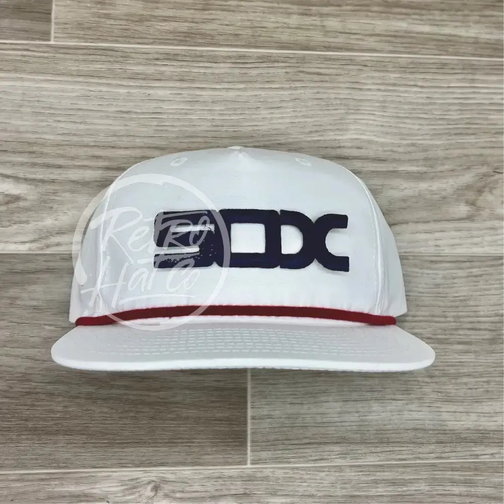 Vintage 90S Chicago White Sox Patch On White Retro Hat W/Red Rope 1