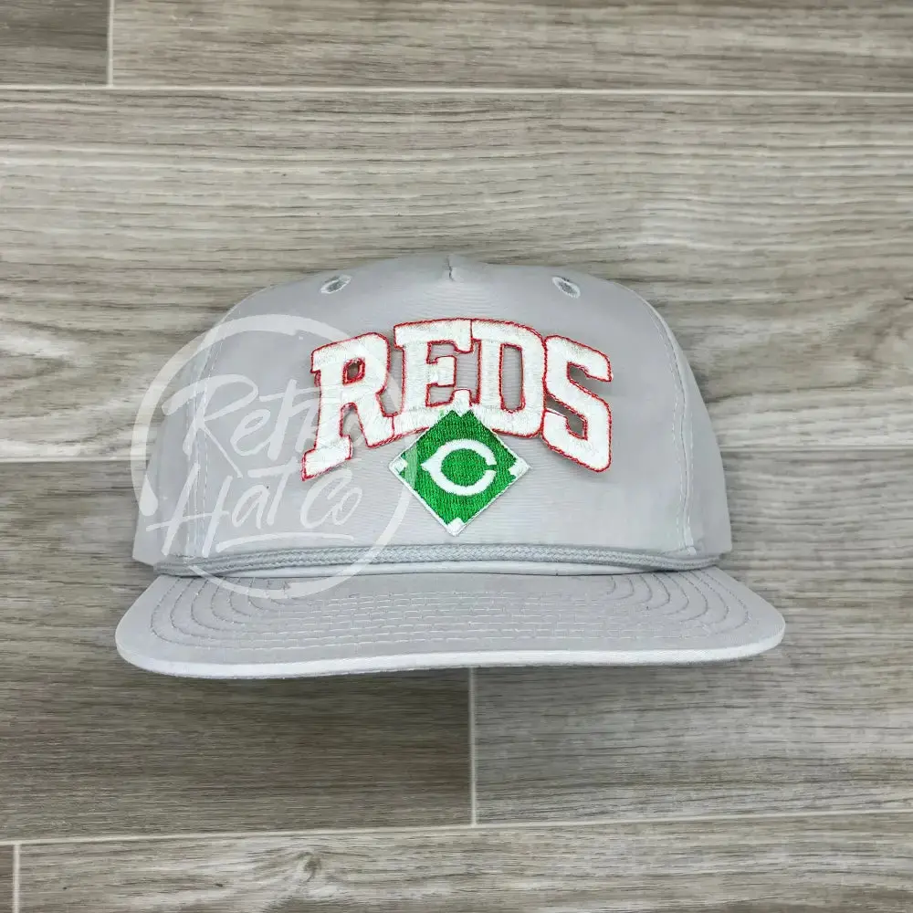 Vintage 90S Cincinnati Reds (White) Patch On Smoke Gray Retro Retro Hat 1