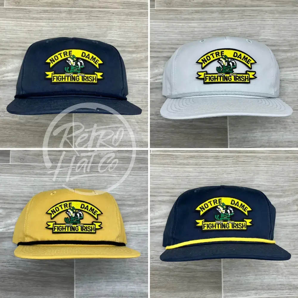 Vintage Notre Dame Fighting Irish (Arch) On Retro Rope Hat 1