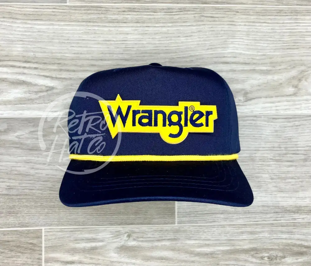 Wrangler On Navy Retro Rope Hat W/Yellow Rope 1